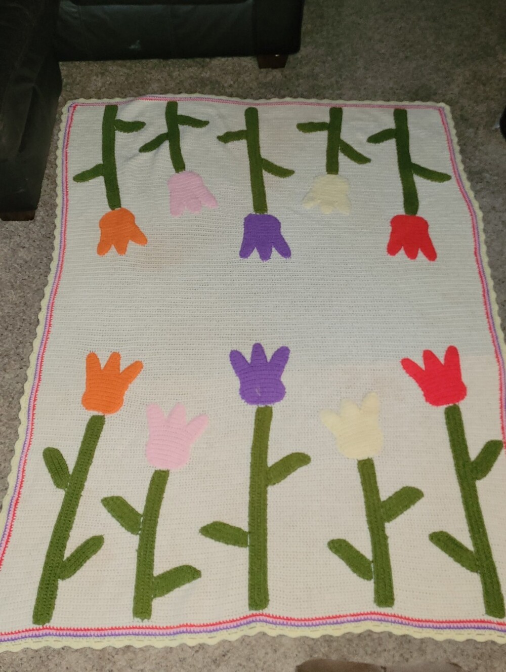 Vintage Crocheted Blanket - Picture 2 of 10